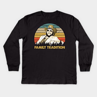 Vintage Family Tradition Music Setup Official Kids Long Sleeve T-Shirt